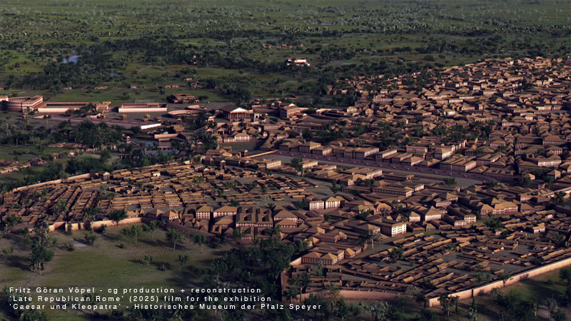 Stadtbauhistorische Rekonstruktion des spätrepublikanischen Rom - Blick auf das Kapitol von Süden / image by Fritz Göran Vöpel, 2026 / © Historisches Museum der Pfalz Speyer